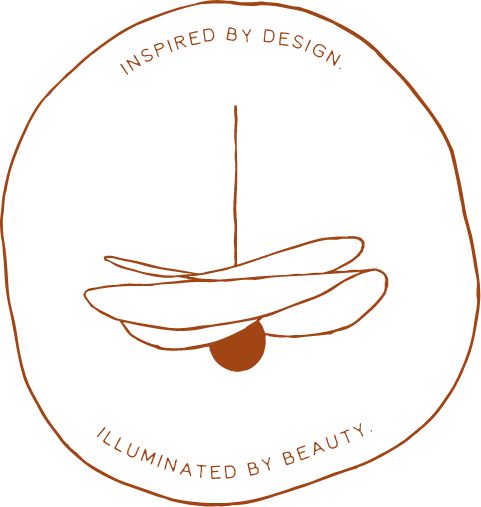 Artisan Lighting Company brand mark with tagline - Inspired By Design, Illuminated By Beauty - and light fixture logo in the center.